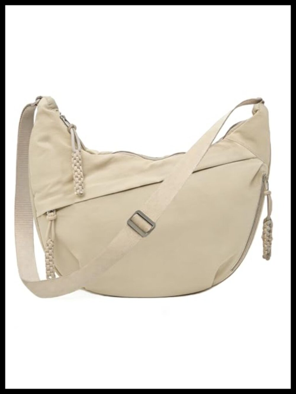 Nylon Crescent Crossbody Bag Large Capacity Half Moon Hobo Purse